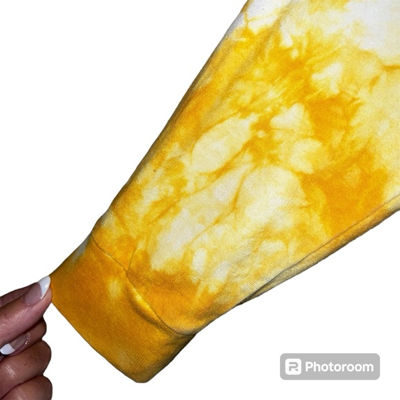 Vans Women’s Yellow Tie-Dye Cropped Long Sleeve Shirt Sz S - Picture 5 of 10